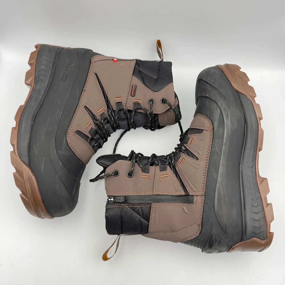 Nexgrip Ice Badland Mens 8 Winter Boots Brown Black 400g Insulated Waterproof